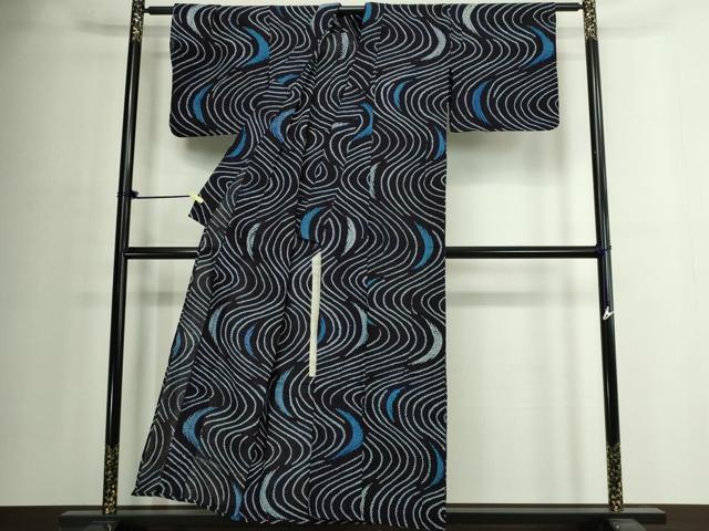 平和屋着物∴夏物 浴衣 有松鳴海絞り 流水文 綿 逸品 DABJ4341cd