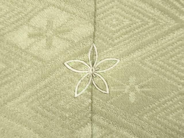 平和屋着物■上質な色無地 菱花地紋 若菜色 正絹 逸品 DABJ4362cd