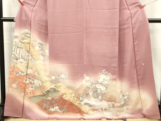 平和屋着物■豪華色留袖 作家物 花鳥文 暈し染め 金彩 正絹 逸品 DABJ4363cd