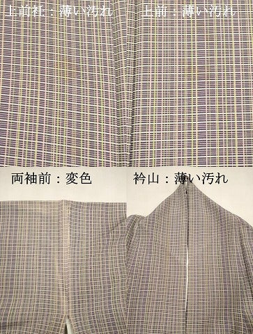 平和屋着物■伝統工芸士 染谷梅治 小紋 格子 正絹 逸品 DABJ4369cd