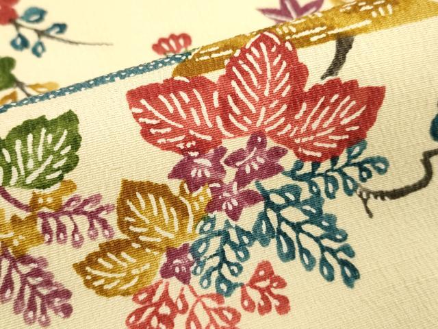 平和屋着物■上質な小紋 型染め 花鳥文 正絹 逸品 DABJ4377cd