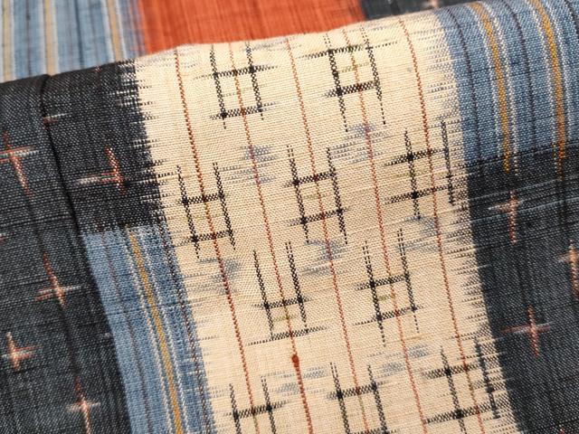 平和屋着物■上質な紬 絣文様 正絹 逸品 未使用 DABJ4383cd