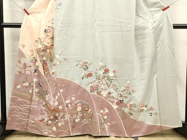 平和屋着物■訪問着 駒刺繍 几帳花文 宝尽くし 金銀彩 小田急百貨店扱い 正絹 逸品 DABJ4389cd