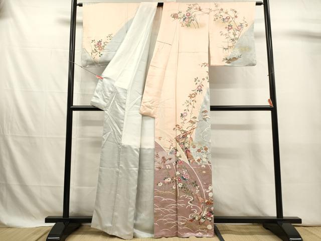 平和屋着物■訪問着 駒刺繍 几帳花文 宝尽くし 金銀彩 小田急百貨店扱い 正絹 逸品 DABJ4389cd