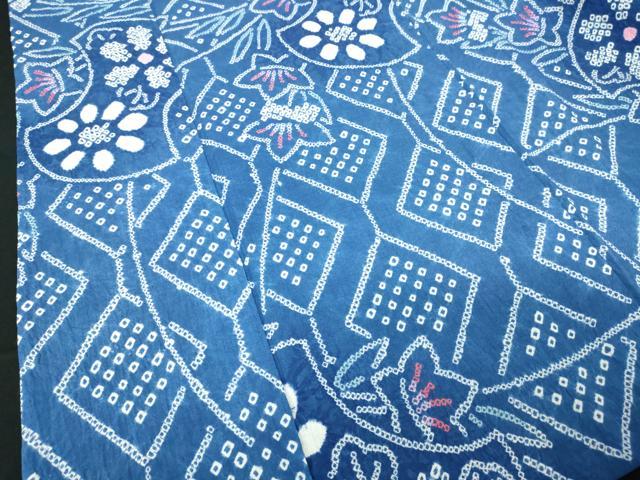 平和屋着物∴夏物 浴衣 有松鳴海絞り 菱花文 綿 逸品 DABJ4421cd