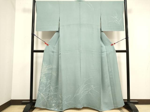 平和屋着物▽訪問着 単衣 草花文 正絹 逸品 DABJ4446cd