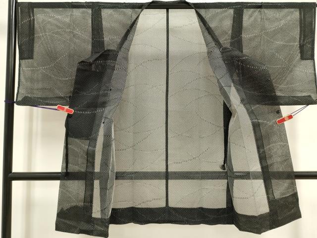 平和屋着物▽道行コート スリーシーズン 春夏秋 塵除け 幾何学文 ロング丈 正絹 逸品 DABJ4486cd