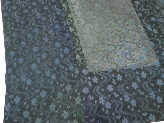 平和屋着物▽道中着 スリーシーズン 春夏秋 塵除け 流水花文 ロング丈 正絹 逸品 DABJ4491cd
