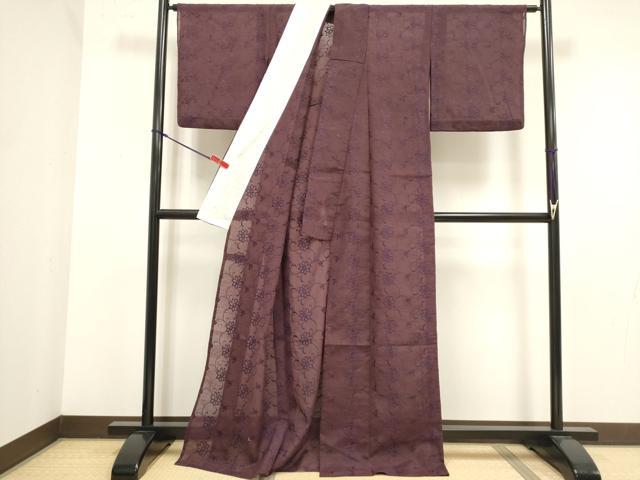 平和屋着物*夏物 小紋 総レース 花唐草文 DABJ4493cd