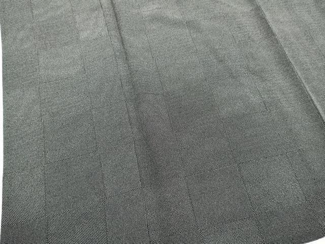 平和屋着物▽小紋師 宍戸陵 江戸小紋 単衣 行儀 角通し 黒地 正絹 逸品 DABJ4505cd