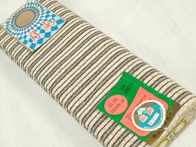 平和屋着物*夏物 浴衣 反物 着尺 縞 綿 逸品 未使用 DABJ4530zy