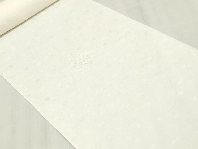平和屋着物●中国三大刺繍 スワトウ刺繍・汕頭刺繍 総刺繍 付下げ 反物 着尺 白生地 花菱文 共八掛付き 逸品 未使用 DABJ4588zy