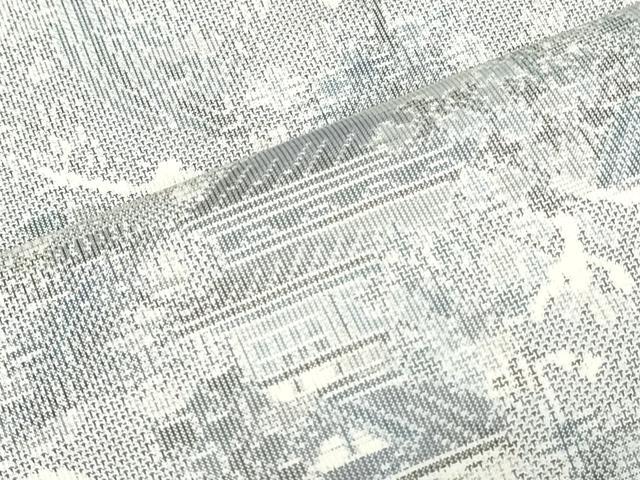 平和屋着物●本場大島紬 白大島 反物 着尺 9マルキ 総絣 風景文 上代98万円 山富織物謹製 証紙付き 逸品 未使用 DABJ4596zy