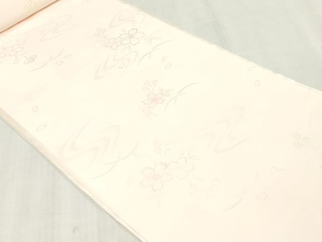 平和屋着物▼長襦袢 反物 着尺 舞桜地紋 暈し染め 逸品 未使用 DABJ4602zy