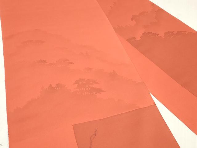 平和屋着物▼羽織・コート 反物 羽尺 風景シルエット 丹色 逸品 未使用 DABJ4617zy