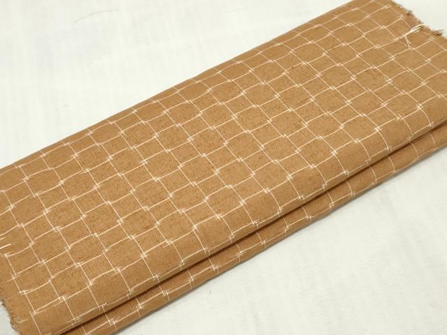 平和屋着物▼結城紬 反物 着尺 逸品 幾何学文 証紙付き 逸品 未使用 DABJ4621zy