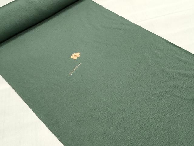 平和屋着物▼付下げ 反物 着尺 駒刺繍 総刺繍 草花松葉文 金糸 上代29万円 逸品 未使用 DABJ4650zy