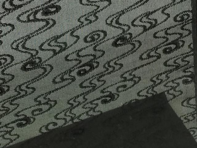 平和屋着物▽羽織・コート 反物 羽尺 スリーシーズン 春夏秋 塵除け 黒生地 流水地紋 逸品 未使用 DABJ4699zy