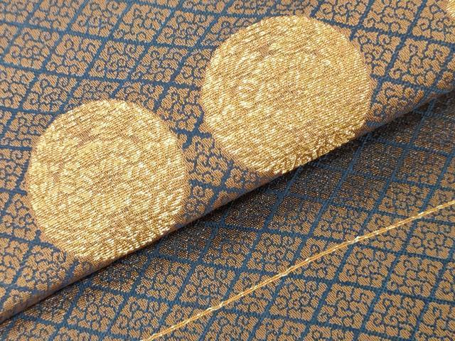 平和屋本店▼丸帯 帯反物 花丸文 金糸 逸品 DABJ4738zy