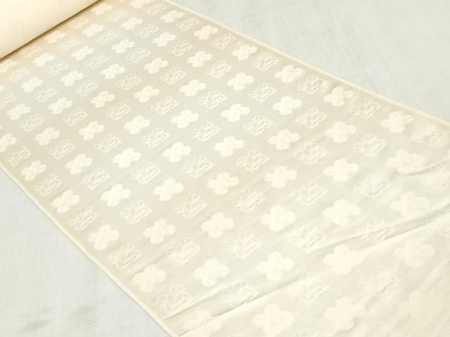 平和屋着物▼白生地 反物 着尺 鷹の羽地紋 生成り色 逸品 未使用 DABJ4780zy