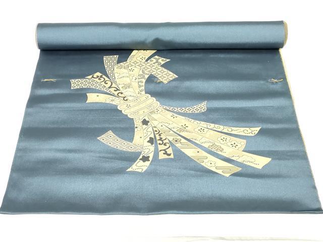 平和屋本店▼和装小物 座布団地 熨斗吉祥花文 未使用 DABJ4796zy