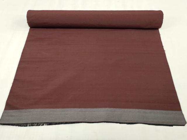 平和屋本店▼和装小物 座布団地 紬地 霞文 葡萄茶色 逸品 未使用 DABJ4798zy