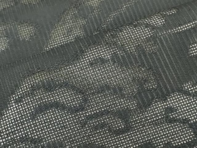 平和屋着物*夏物 西陣 名古屋帯 黒生地 帯反物 立波地紋 証紙付き 逸品 未使用 DABJ4817zy