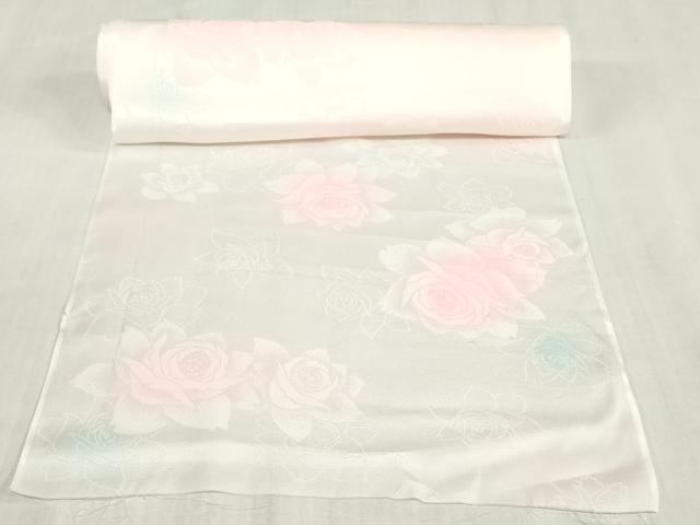 平和屋着物▼長襦袢 解き反物 着尺 薔薇 バラ 暈し染め 逸品 DABJ4833zy