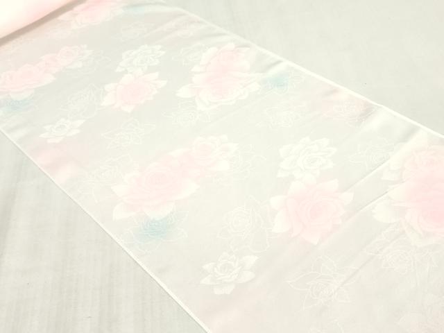 平和屋着物▼長襦袢 解き反物 着尺 薔薇 バラ 暈し染め 逸品 DABJ4833zy