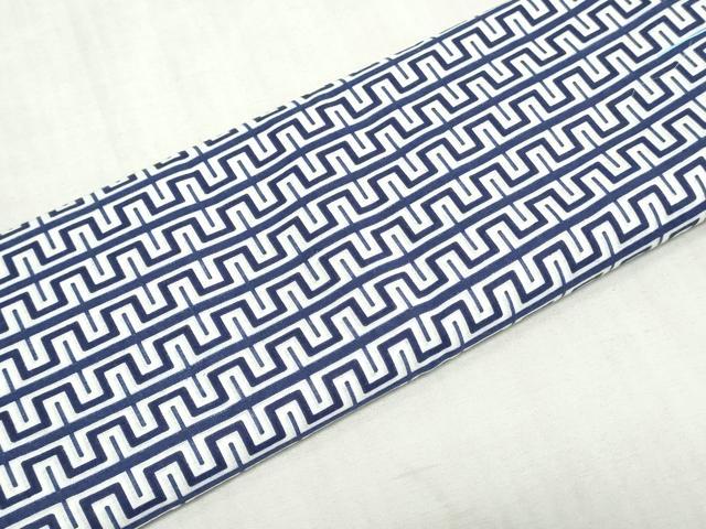 平和屋着物∴夏物 浴衣 反物 着尺 幾何学文 綿 逸品 未使用 DABJ4835zy