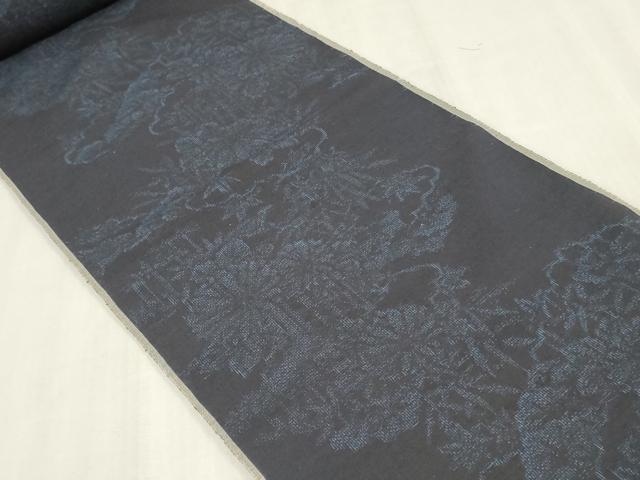 平和屋着物▼結城紬 反物 着尺 草花文 証紙付き 逸品 未使用 DABJ4837zy