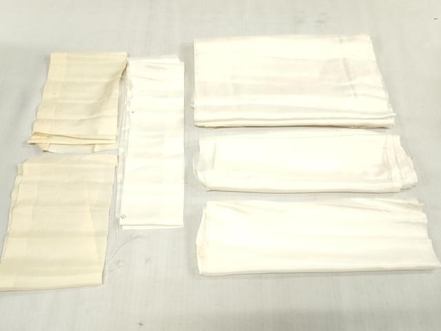 平和屋着物▼小地谷紬 解き反物 着尺 100柄 草花文 裁断済み 八掛・胴裏付き 逸品 DABJ4864zy