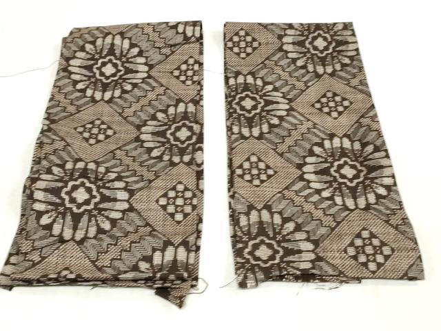 平和屋着物●本場大島紬 龍郷絣 解き反物 花菱文 逸品 DABJ4867zy
