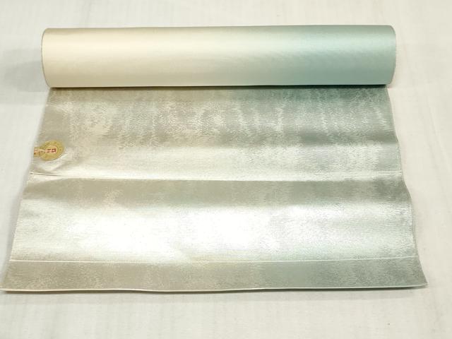 平和屋着物▼西陣 名古屋帯 帯反物 唐織 草花文 銀糸 証紙付き 逸品 未使用 DABJ4922zy