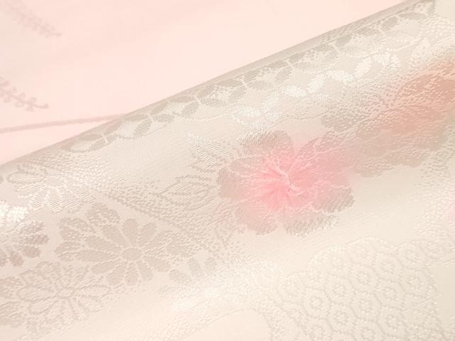 平和屋着物▼長襦袢 反物 着尺 絞り 扇面草花地紋 暈し染め 逸品 未使用 DABJ4960zy