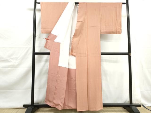 平和屋着物■上質な色無地 ときがら茶色 正絹 逸品 DABJ5007qa