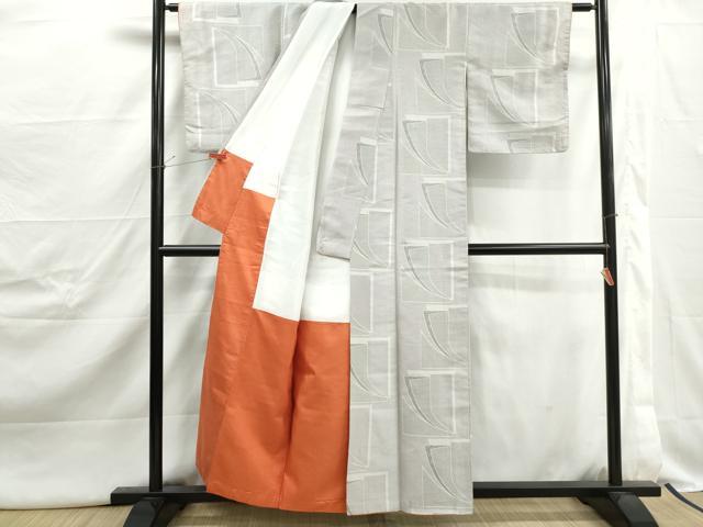 平和屋着物■上質な紬 幾何学文 正絹 逸品 DABJ5015qa