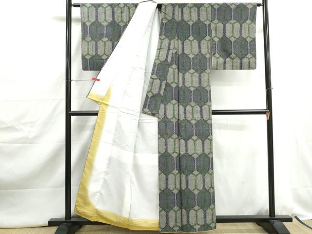 平和屋着物■上質な紬 亀甲文 正絹 逸品 DABJ5022qa