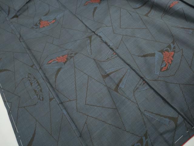 平和屋着物■本場大島紬 7マルキ 幾何学花文 正絹 逸品 未使用 DABJ5031qa