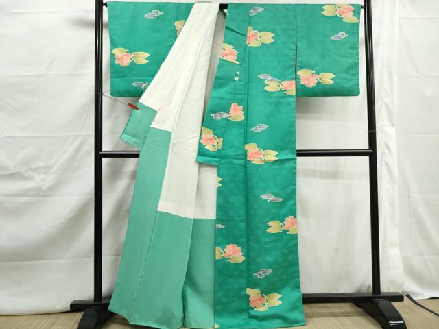 平和屋着物■上質な小紋 草花文 正絹 逸品 DABJ5037qa