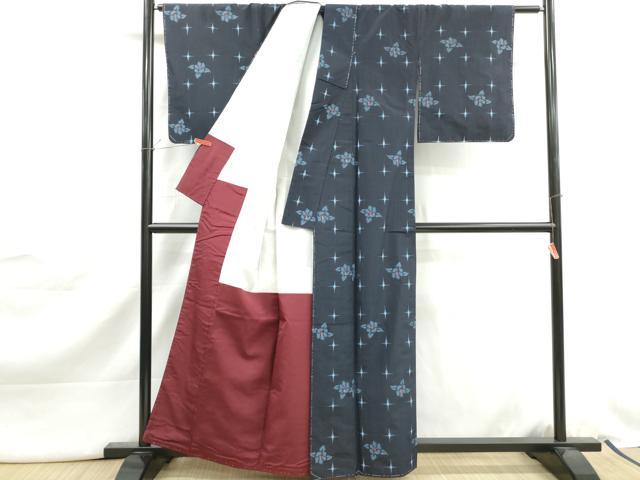 平和屋着物■上質な紬 椿文 正絹 逸品 DABJ5044qa
