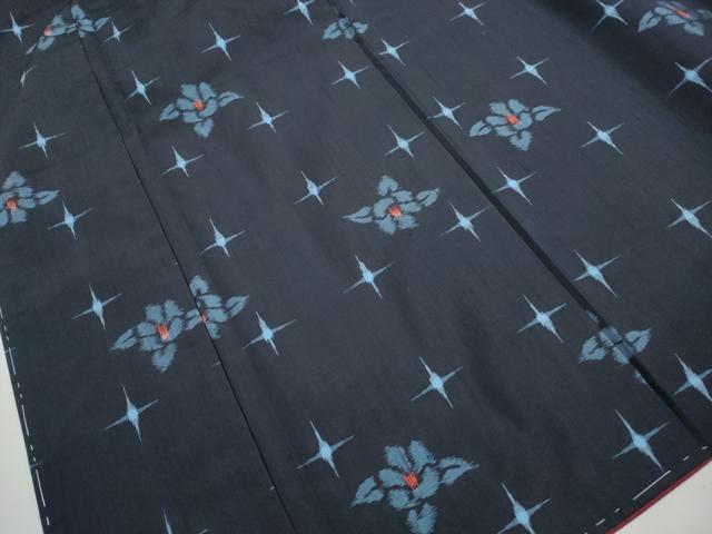 平和屋着物■上質な紬 椿文 正絹 逸品 DABJ5044qa