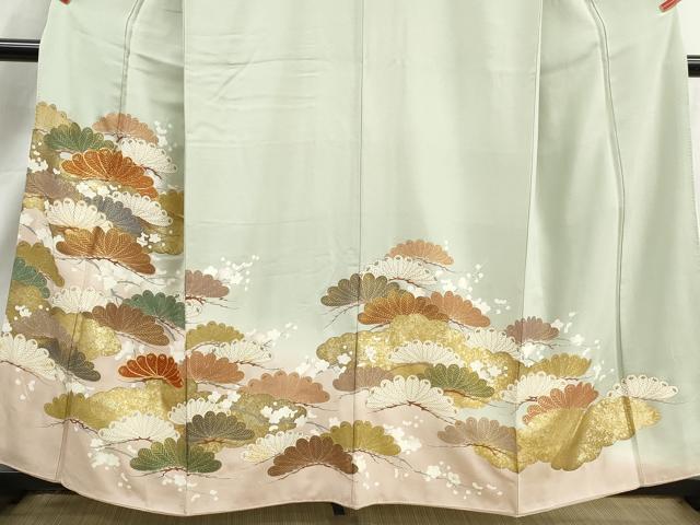 平和屋着物■豪華色留袖 駒刺繍 枝松花文 暈し染め 金彩 正絹 逸品 DABJ5046qa