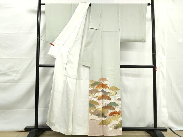 平和屋着物■豪華色留袖 駒刺繍 枝松花文 暈し染め 金彩 正絹 逸品 DABJ5046qa