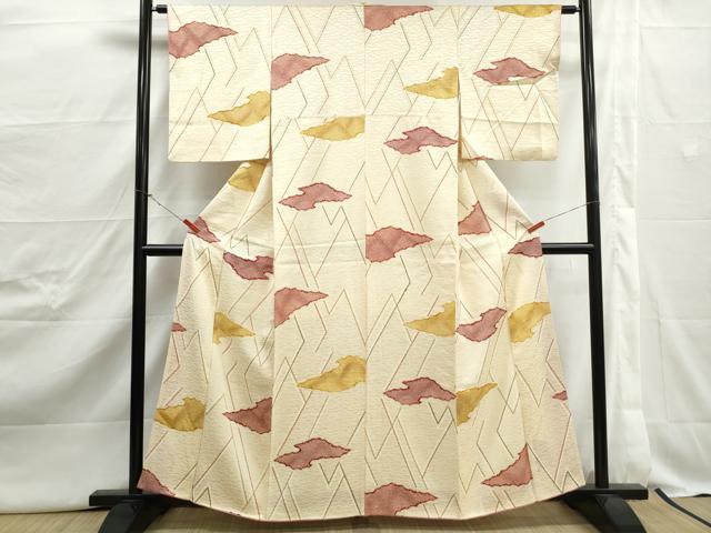 平和屋着物■上質な小紋 幾何学文 鹿の子 正絹 逸品 DABJ5053qa