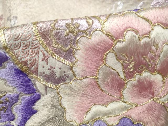 平和屋着物■訪問着 駒刺繍 絞り 花鼓文 暈し染め 金銀糸 正絹 逸品 DABJ5060qa