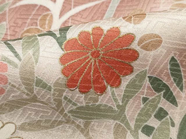 平和屋着物■訪問着 刺繍 草花文 暈し染め 金彩 正絹 逸品 DABJ5063qa
