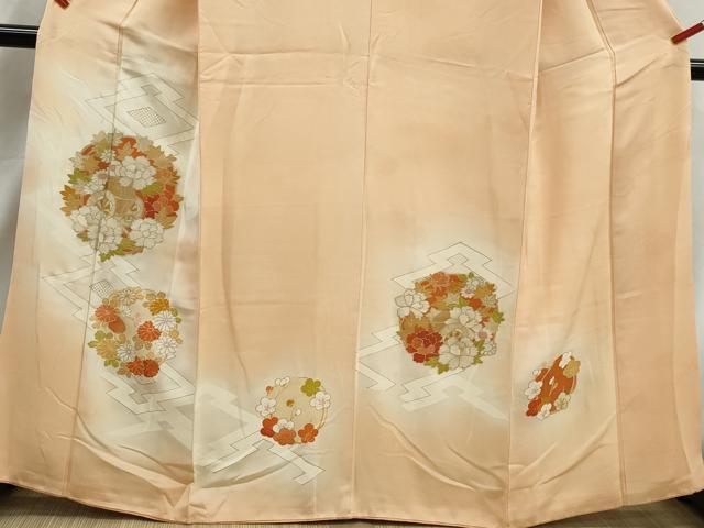 平和屋着物■訪問着 松皮菱花車文 暈し染め 金彩 正絹 逸品 DABJ5071qa