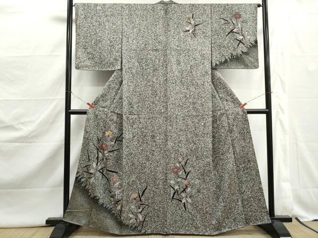 平和屋着物■訪問着 枝花文 たたき染め 金彩 正絹 逸品 DABJ5084qa