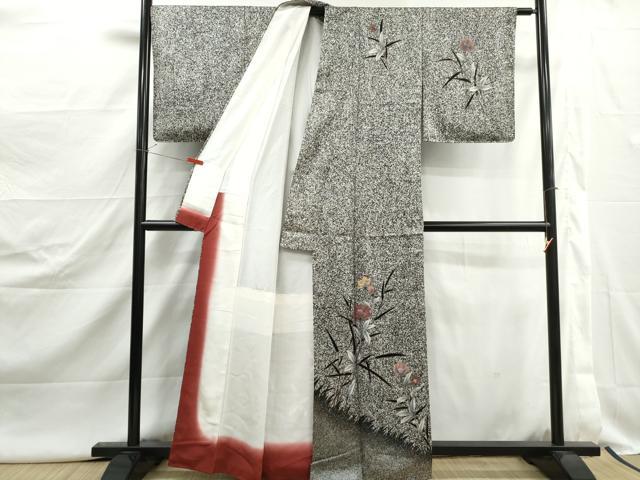 平和屋着物■訪問着 枝花文 たたき染め 金彩 正絹 逸品 DABJ5084qa